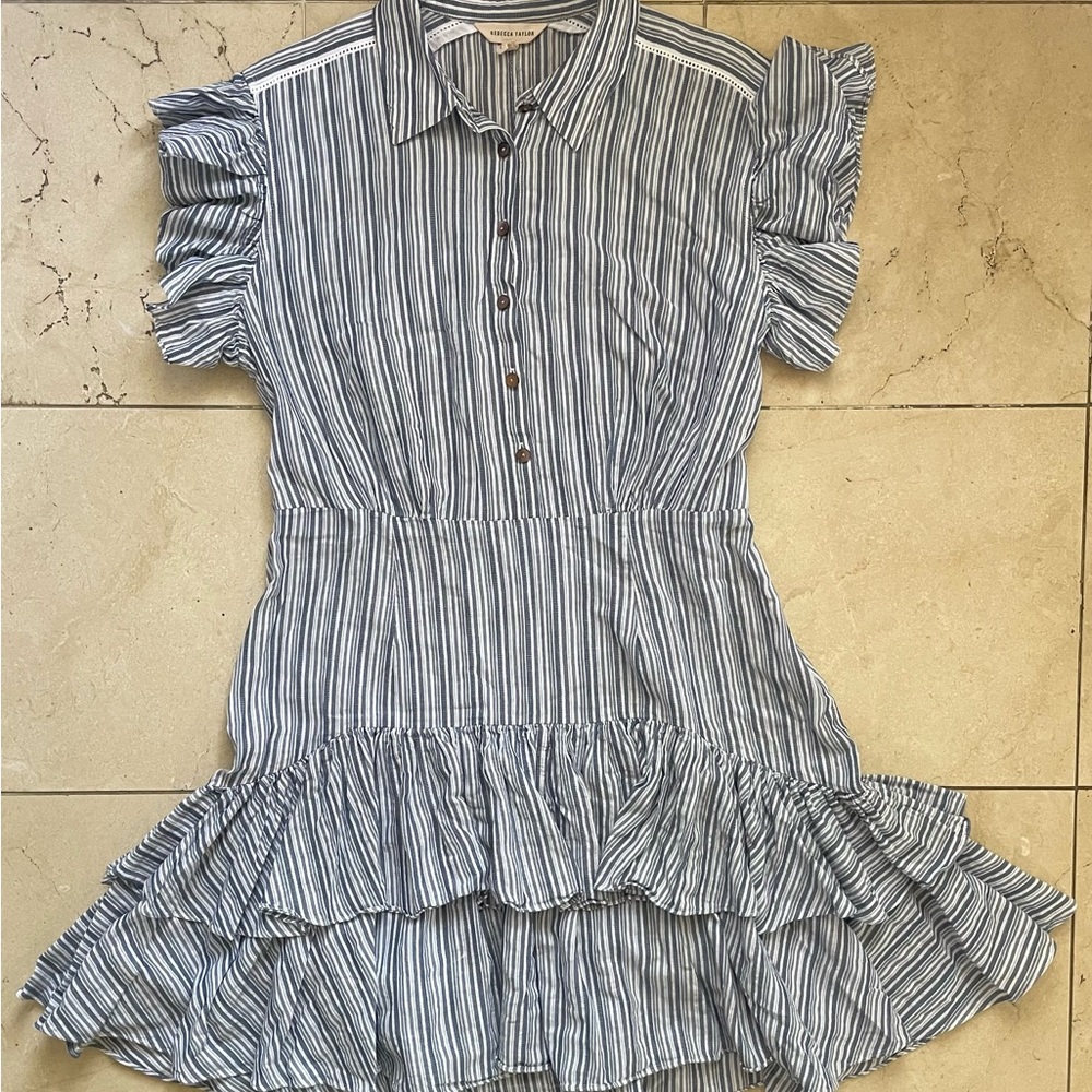 Rebecca Taylor Blue and White Striped Dress